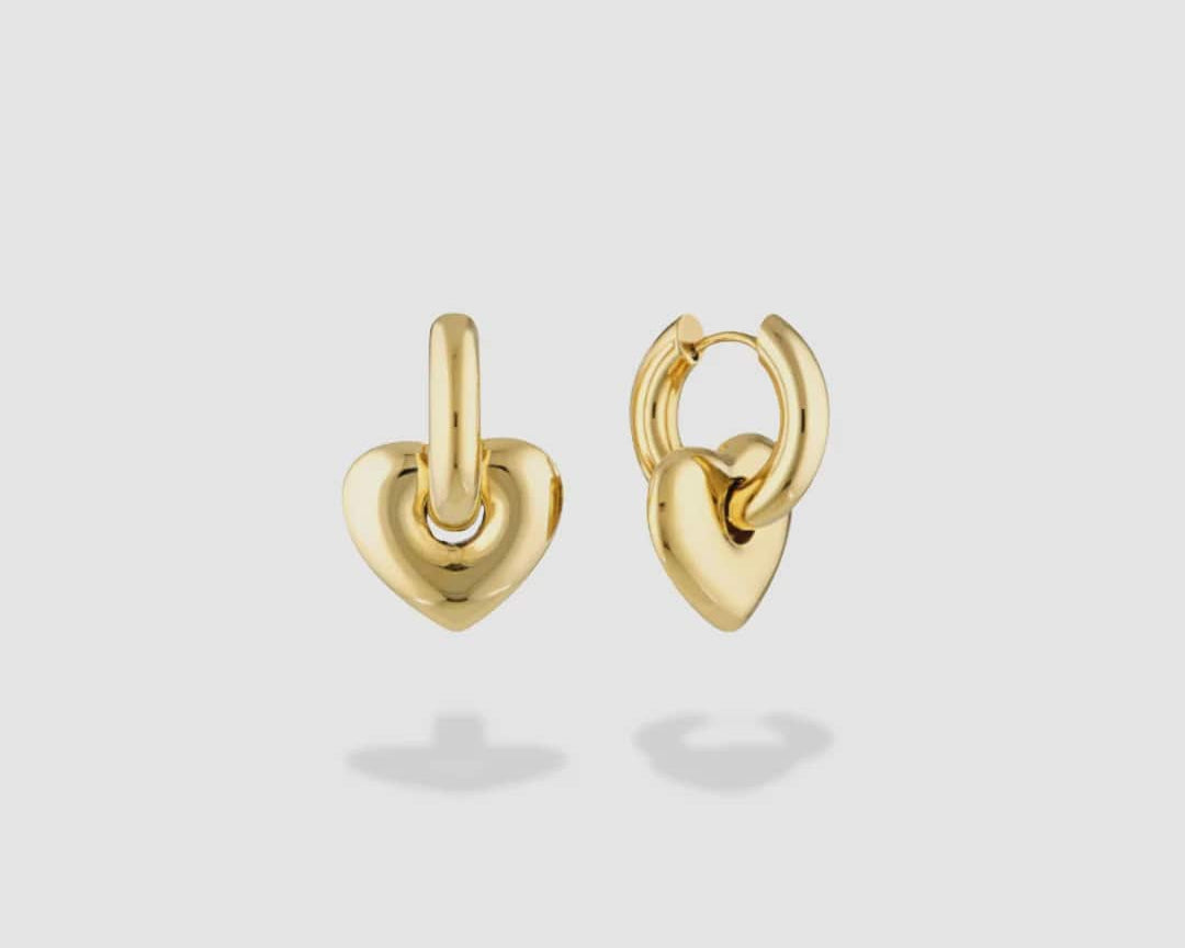 Gimme Earrings Lisa Puffy Heart Earrings (Mini) - Gold