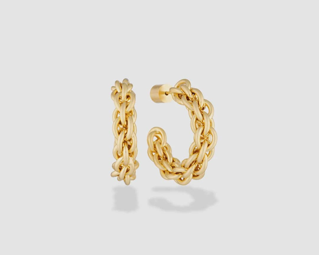 Gimme Earrings Tangled Chain Hoops - Gold
