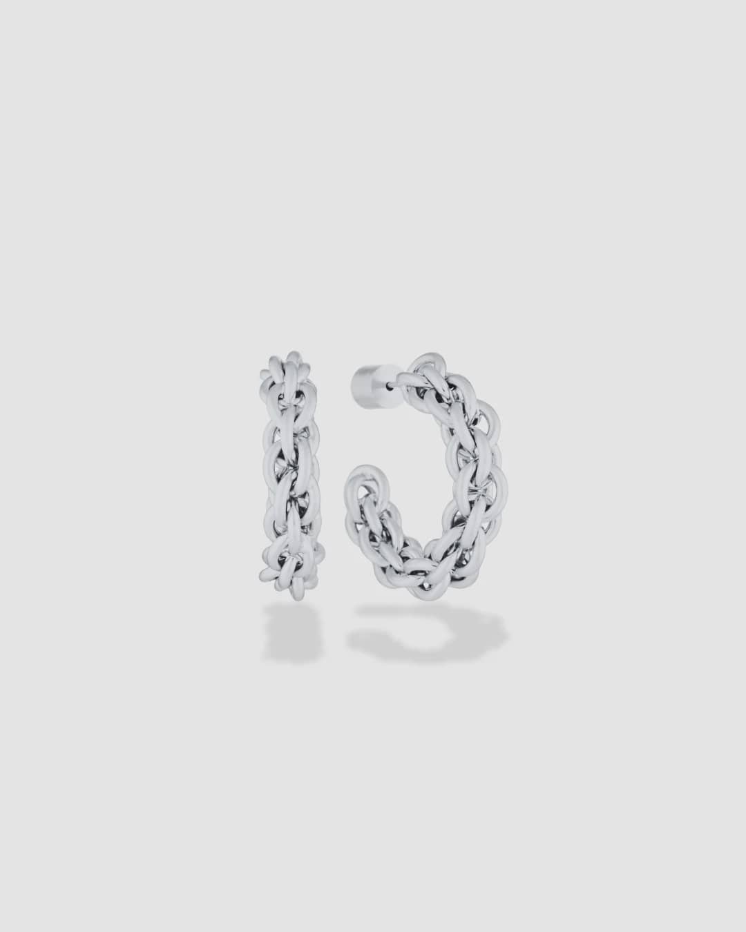 Gimme Earrings Tangled Chain Hoops - Silver
