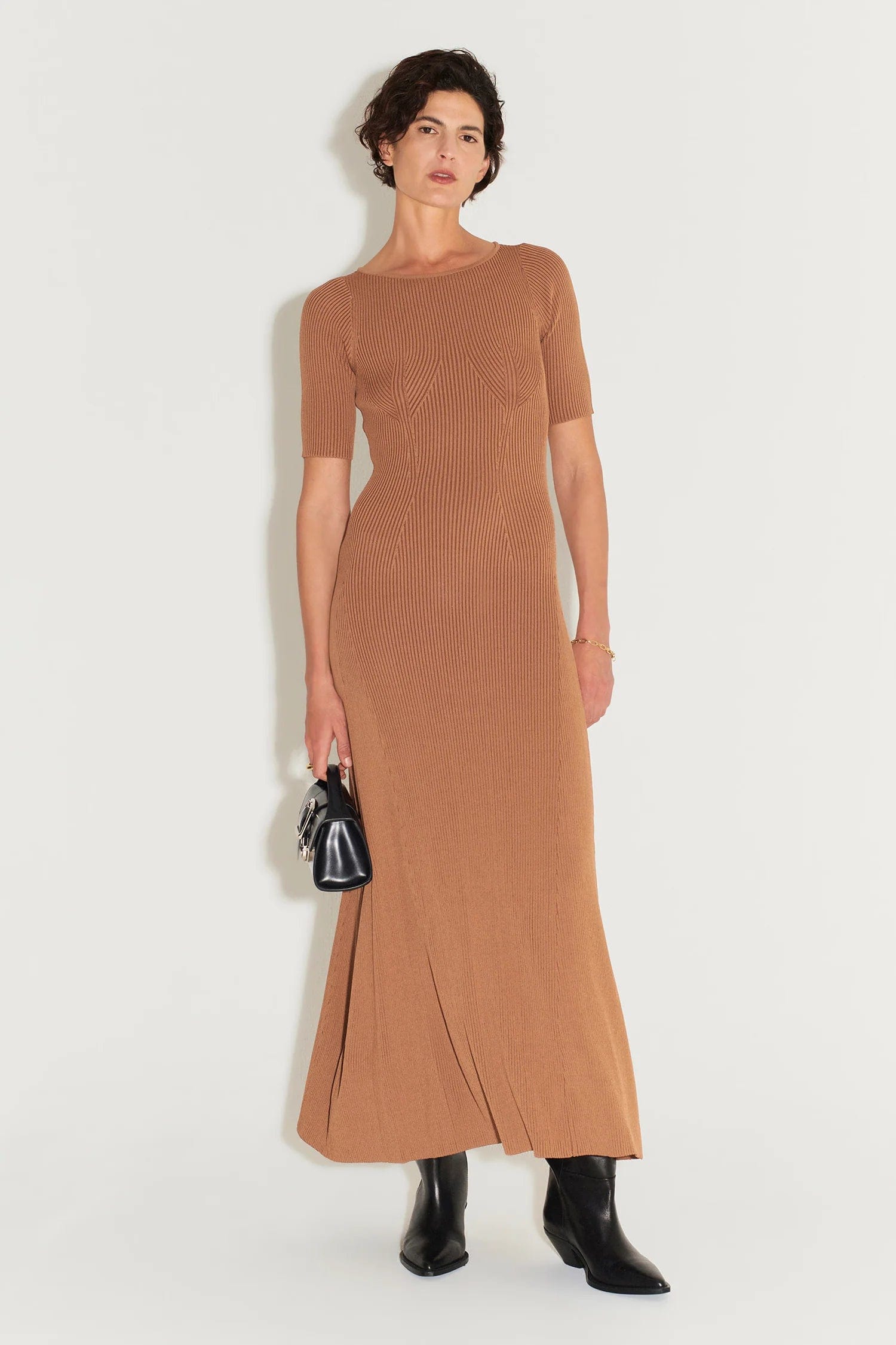 Hansen & Gretel Dresses - Knit Hansen & Gretel | Zaina Knit Dress - Cocoa Butter