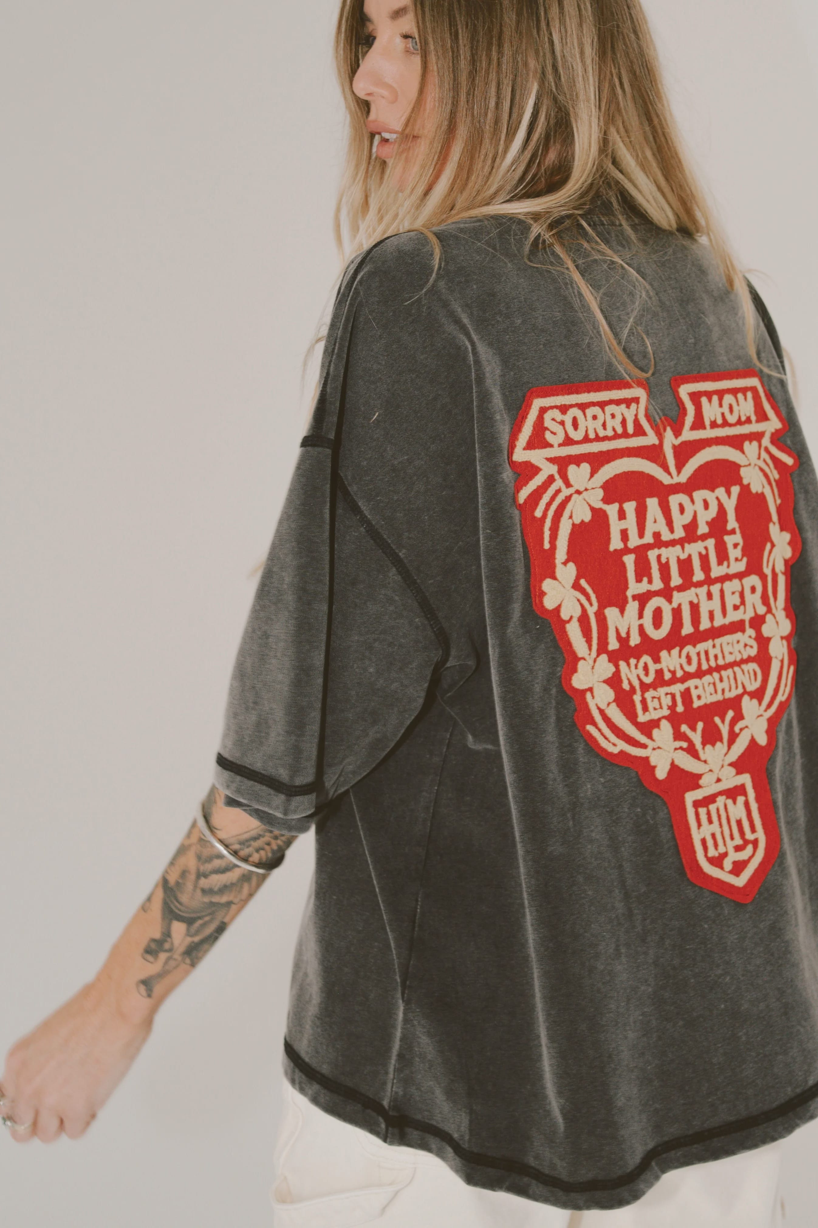 Happy Little Mother Tees Sorry Mom Tee - Black