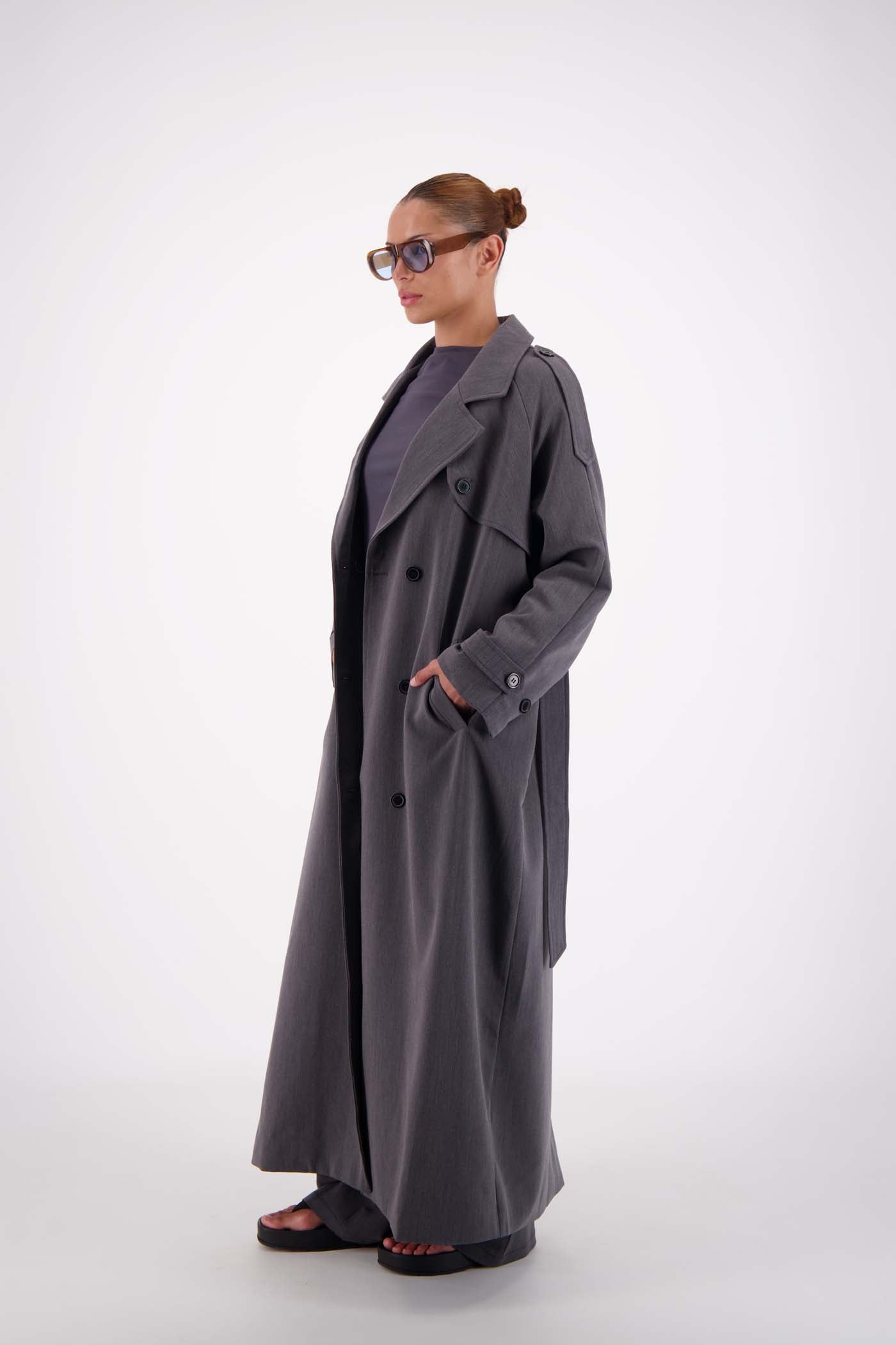 Jasmine Alexa Coats - Trench Serena Trench - Steel Grey