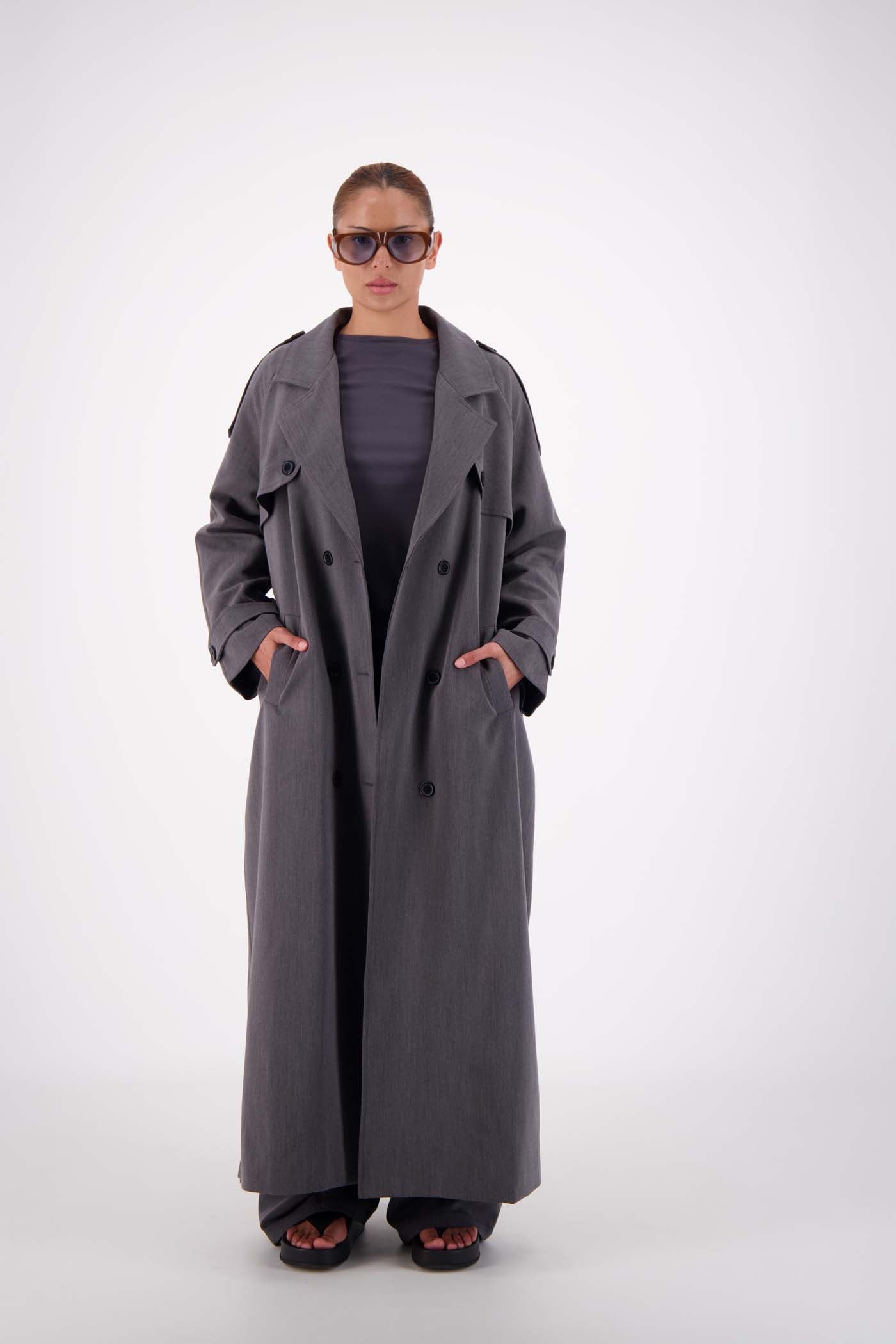 Jasmine Alexa Coats - Trench Serena Trench - Steel Grey