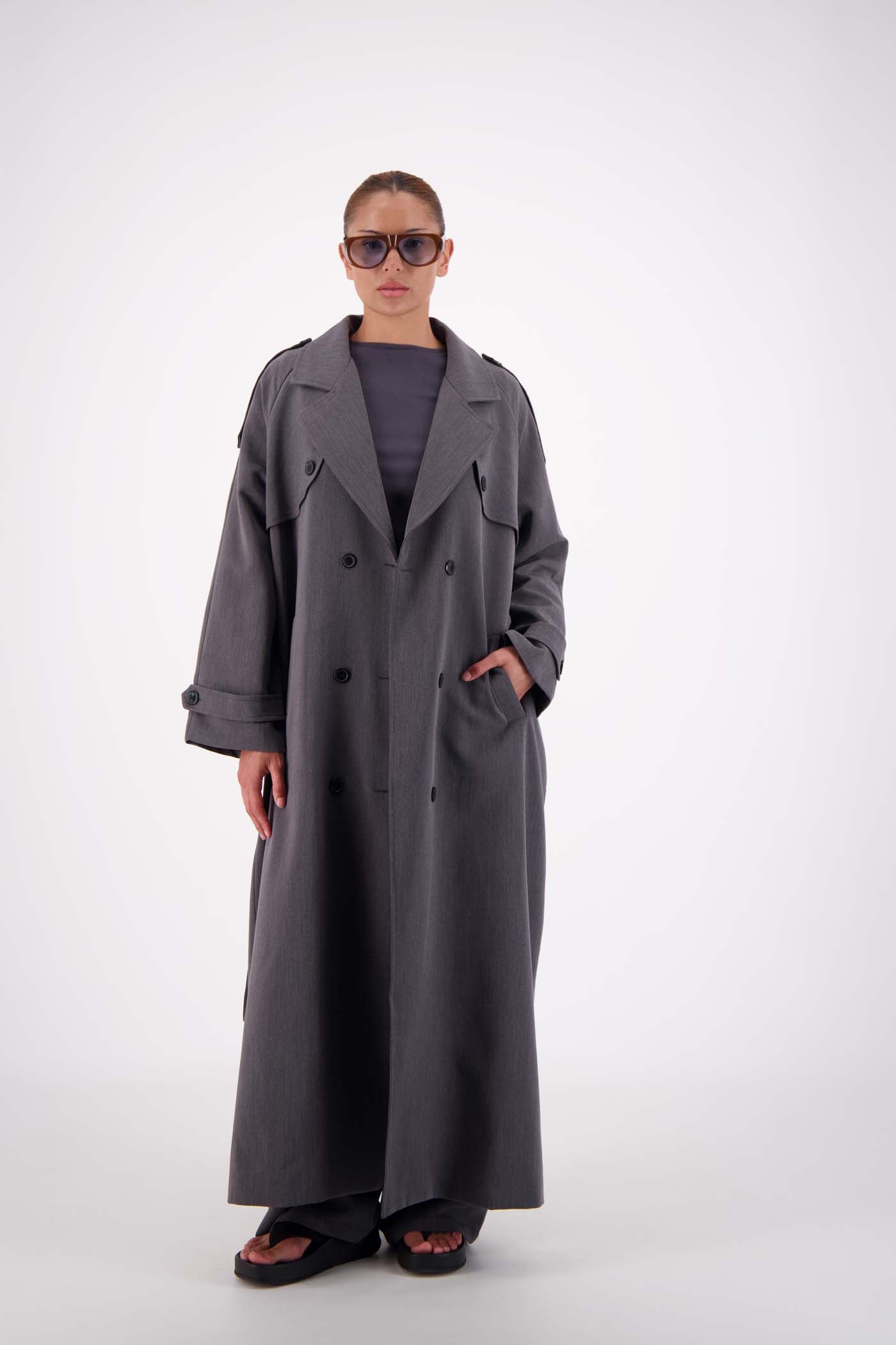 Jasmine Alexa Coats - Trench Serena Trench - Steel Grey