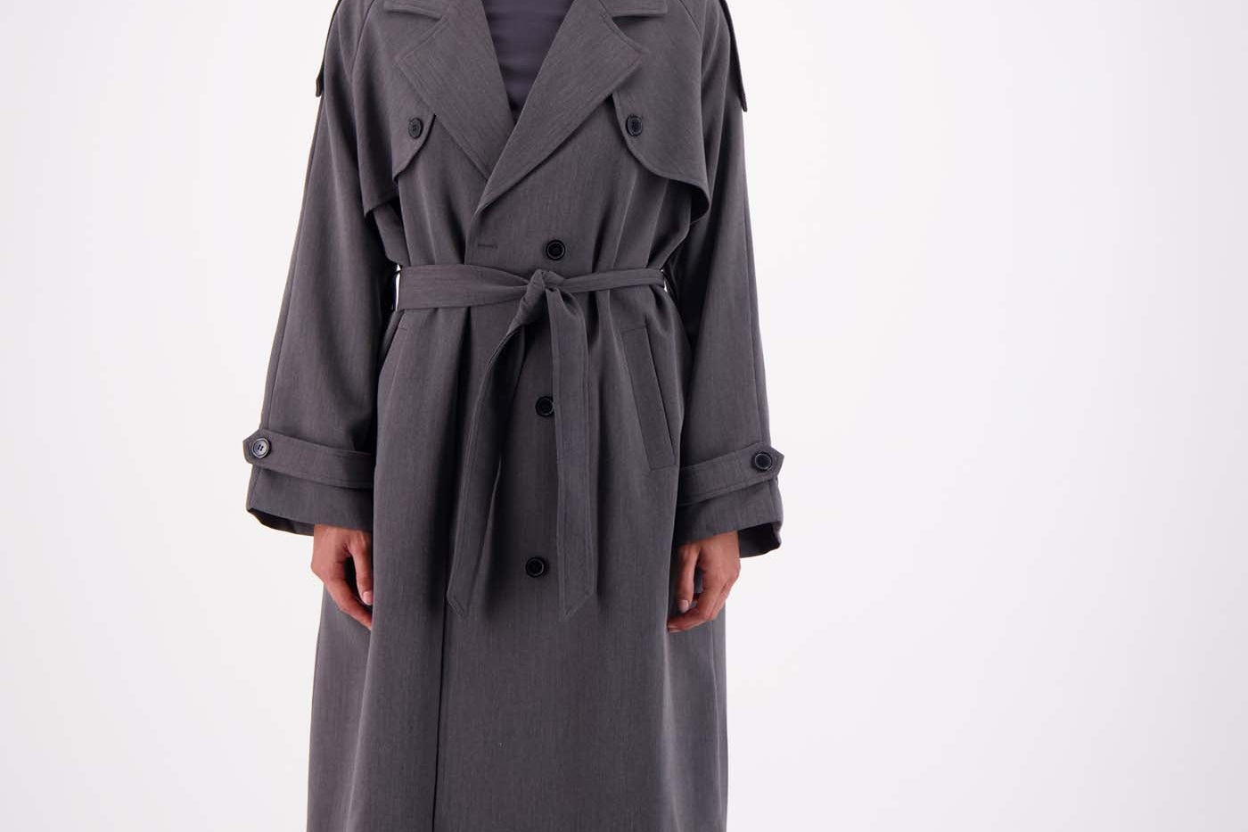 Jasmine Alexa Coats - Trench Serena Trench - Steel Grey