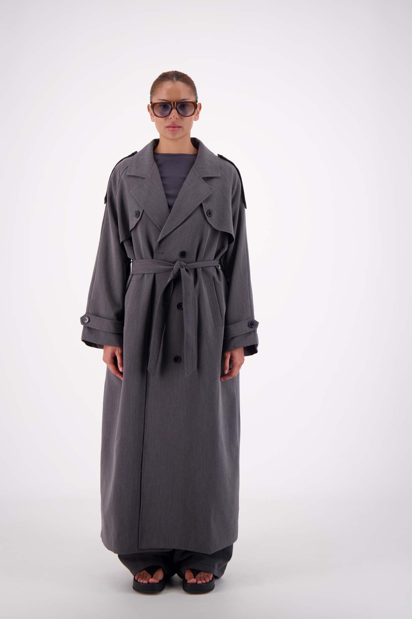 Jasmine Alexa Coats - Trench Serena Trench - Steel Grey