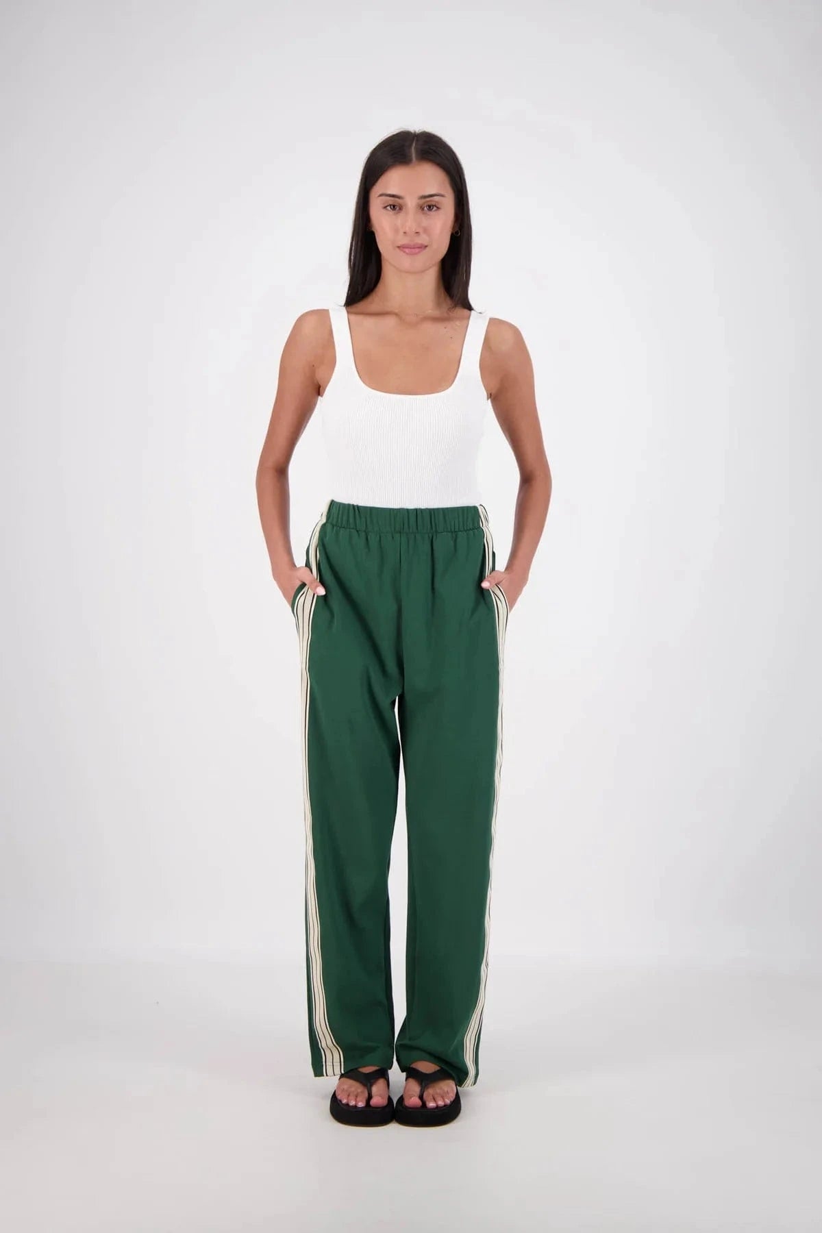 Jasmine Alexa Pants - Casual Jasmine Alexa | Panarea Trackpants - Forest Green