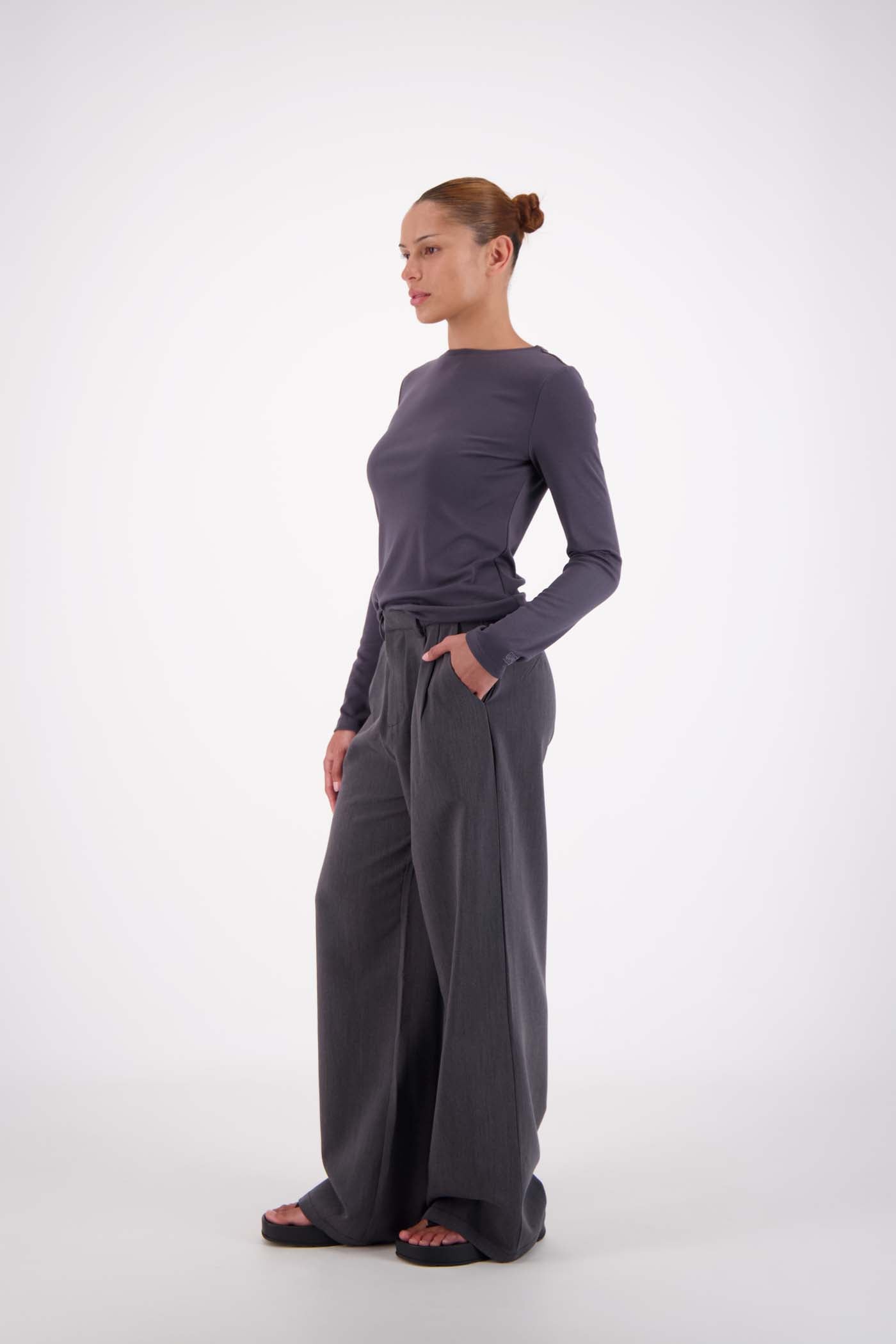 Jasmine Alexa Pants - Tailored Gigi Trouser - Steel Grey