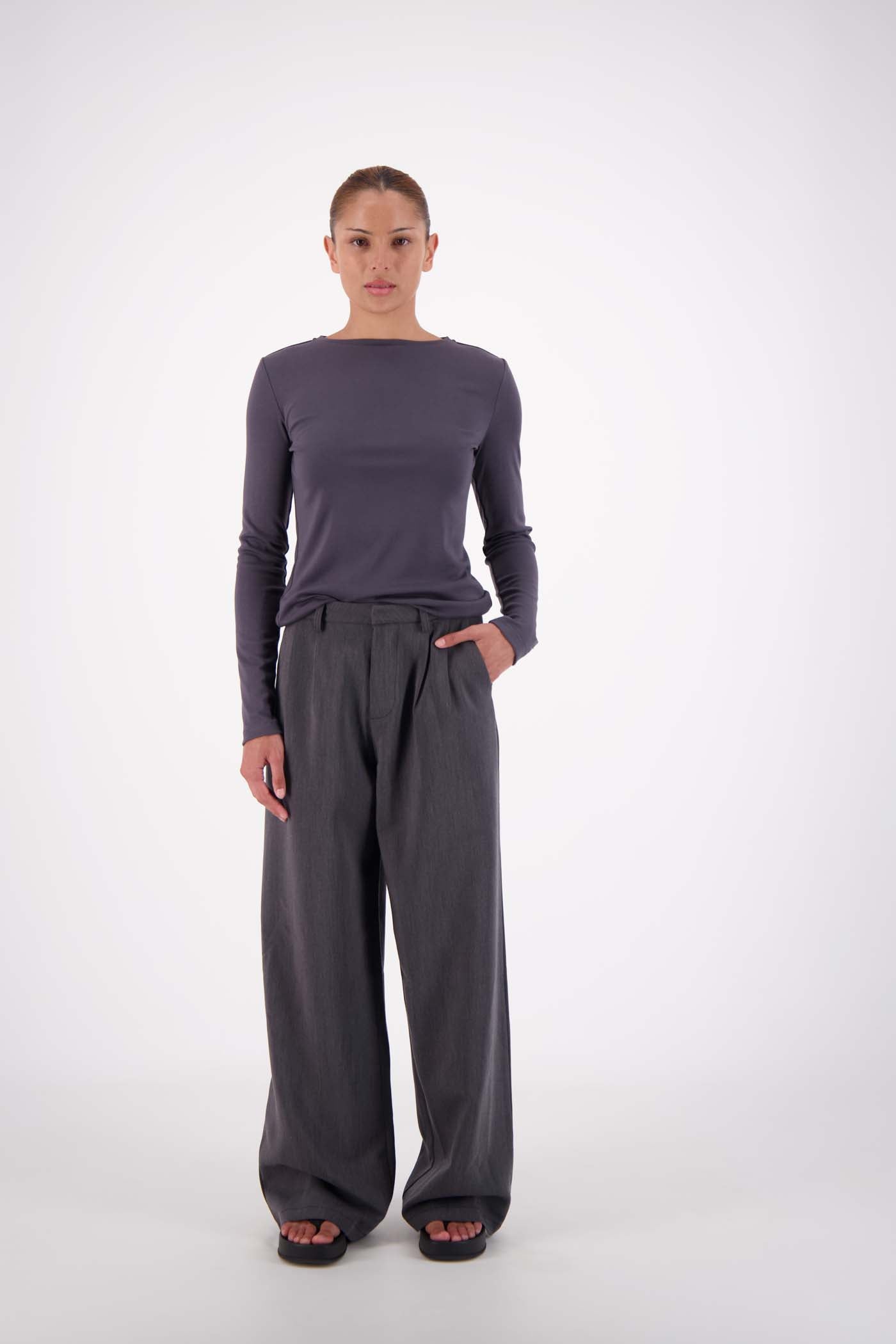 Jasmine Alexa Pants - Tailored Gigi Trouser - Steel Grey