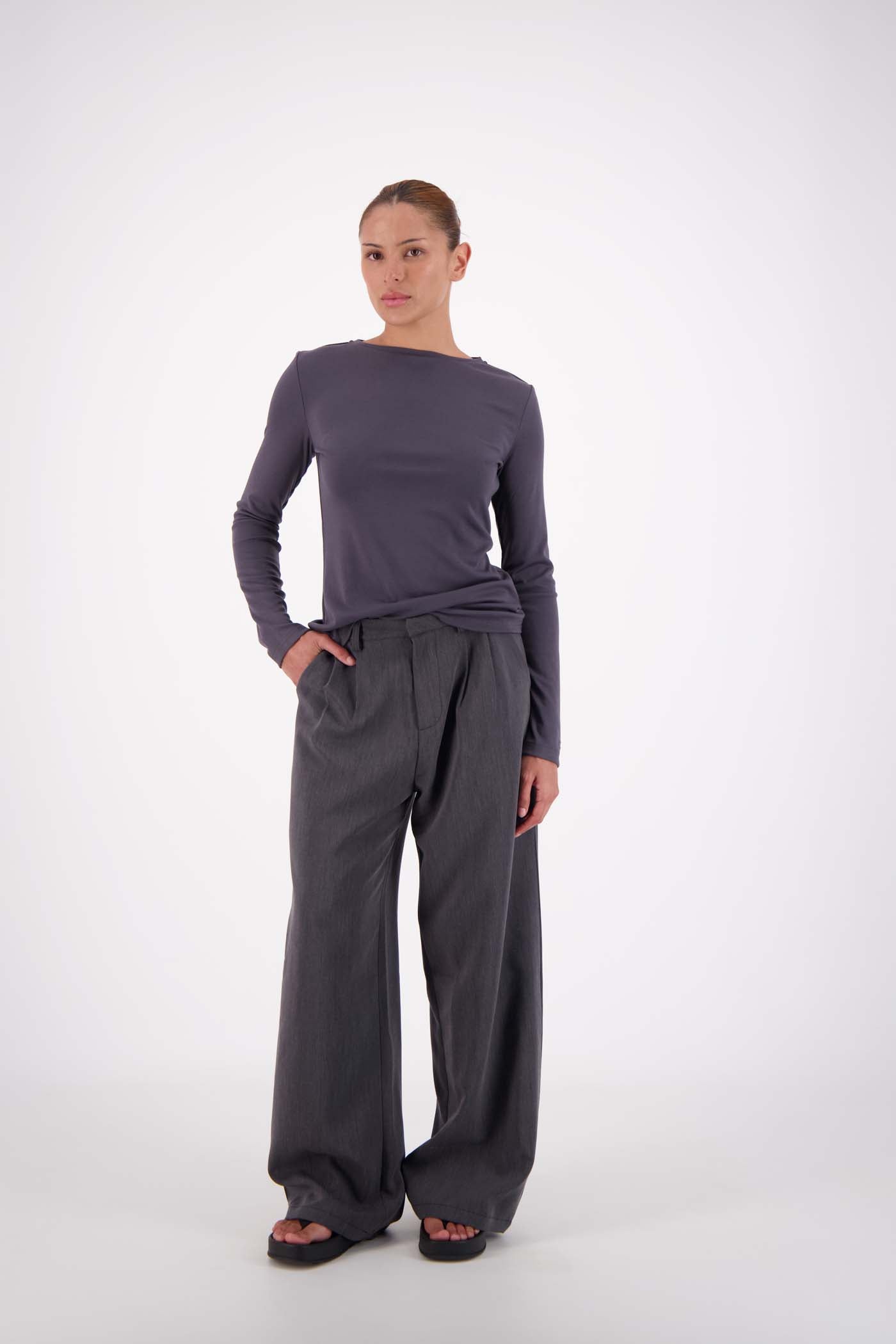 Jasmine Alexa Pants - Tailored Gigi Trouser - Steel Grey
