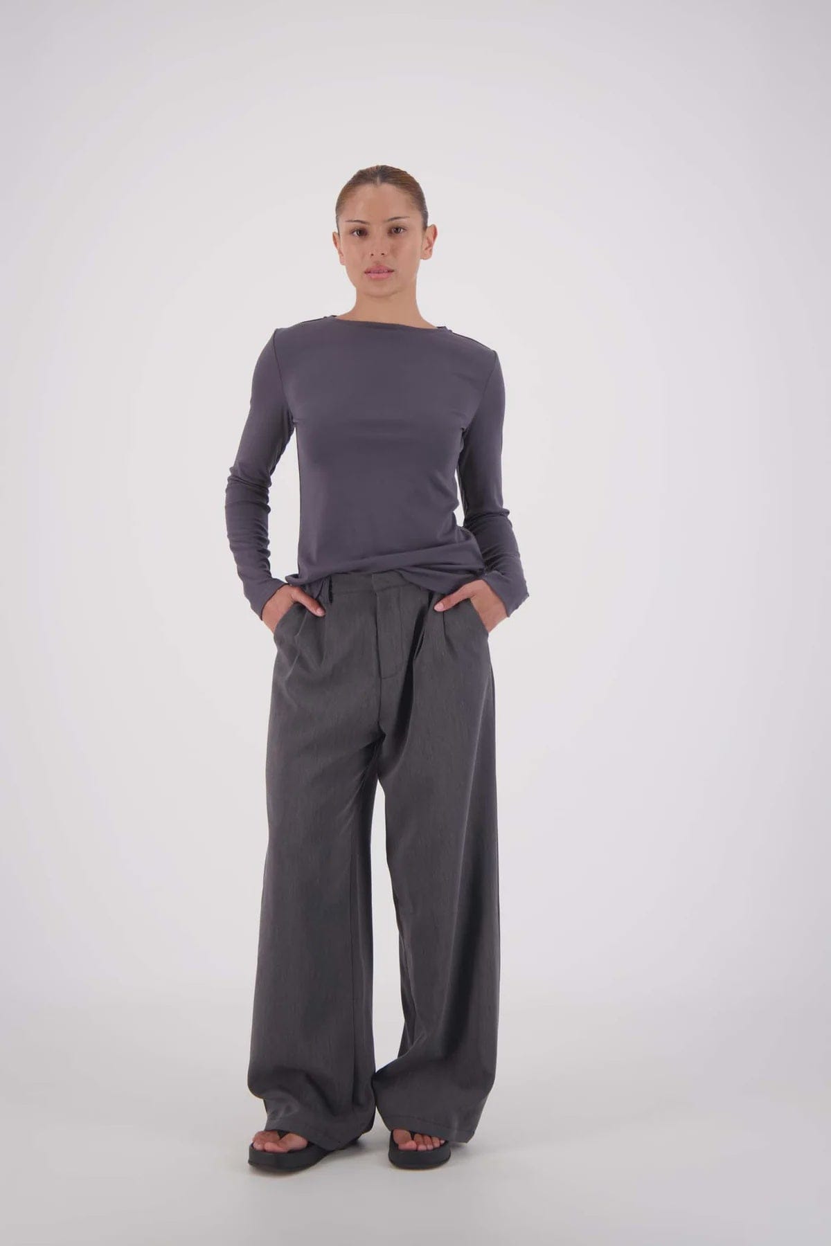 Jasmine Alexa Pants - Tailored Gigi Trouser - Steel Grey