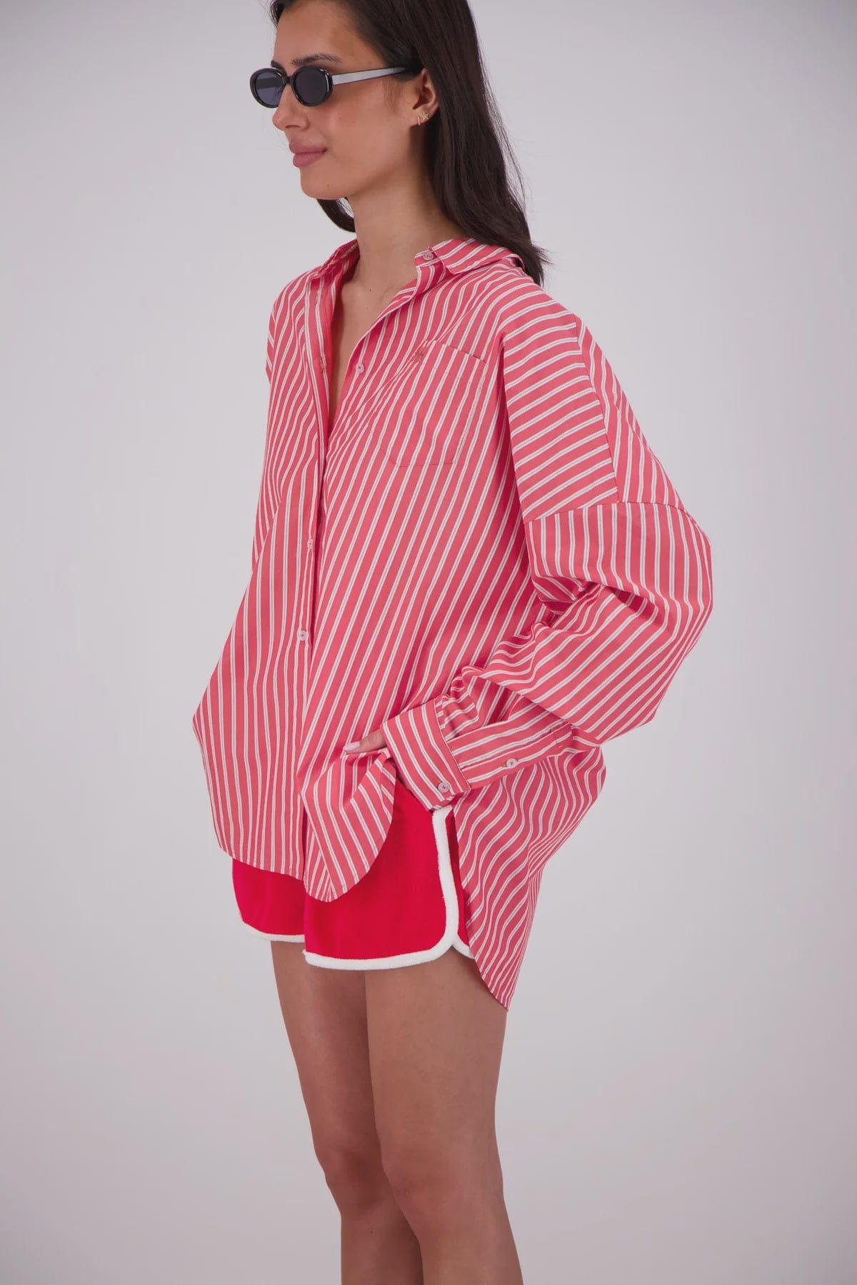 Jasmine Alexa Shirts - Tailored Mahalo Shirt - Red