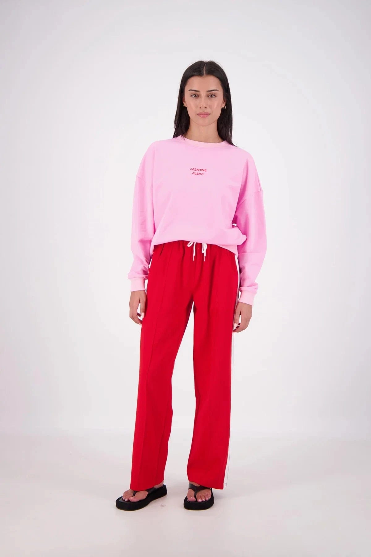 Jasmine Alexa Sweaters Jasmine Alexa | Relaxed Crew Neck Sweatshirt - Pink