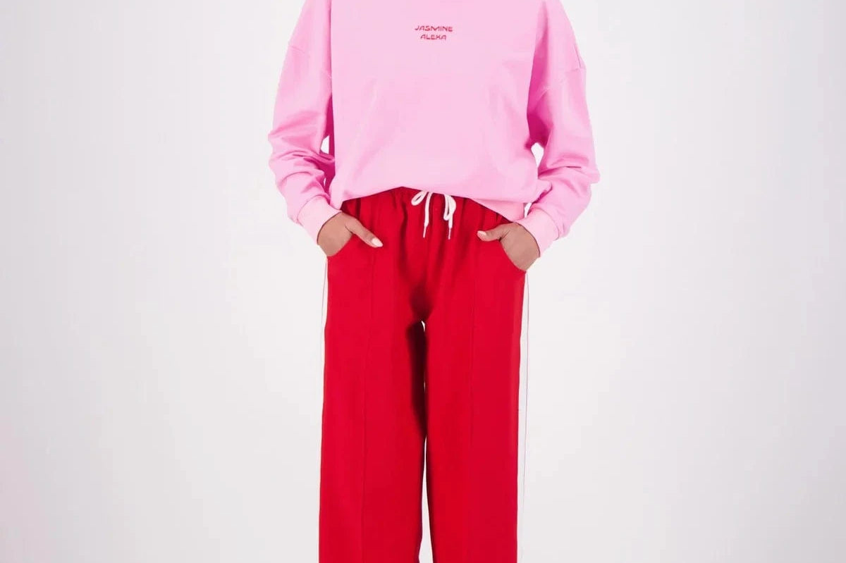 Jasmine Alexa Sweaters Jasmine Alexa | Relaxed Crew Neck Sweatshirt - Pink