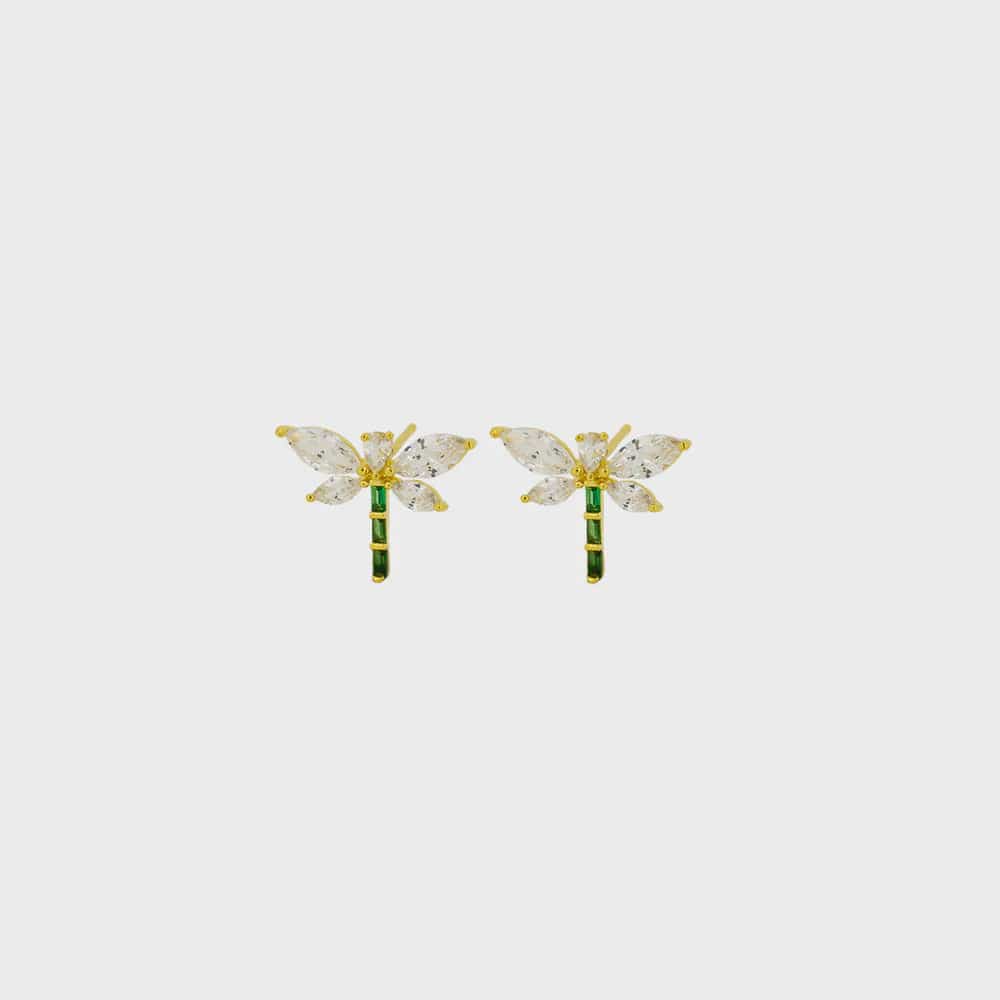 Jolie & Deen Earrings Dragonfly Studs - Gold