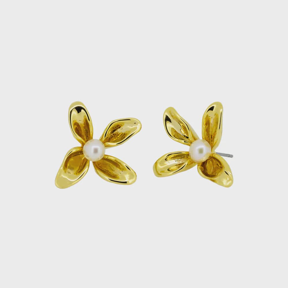 Jolie & Deen Earrings Jolie & Deen | Blanca Flower Studs - Gold