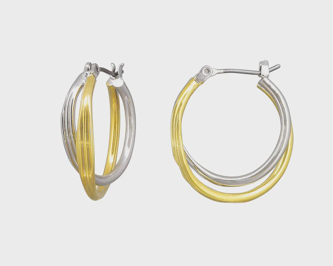 Jolie & Deen Earrings Kellie Hoops - Gold/Silver