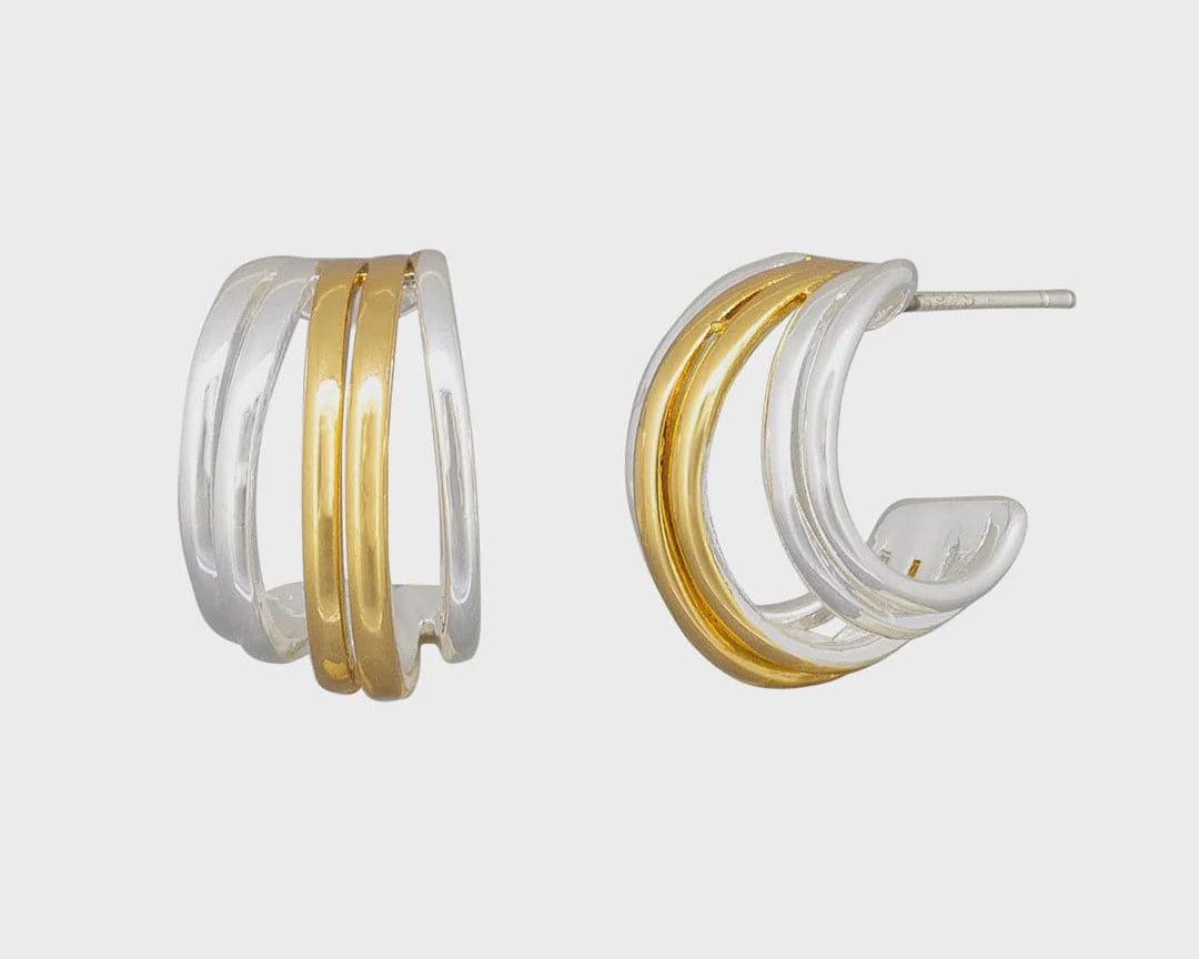 Jolie & Deen Earrings Monique Hoops - Gold/Silver