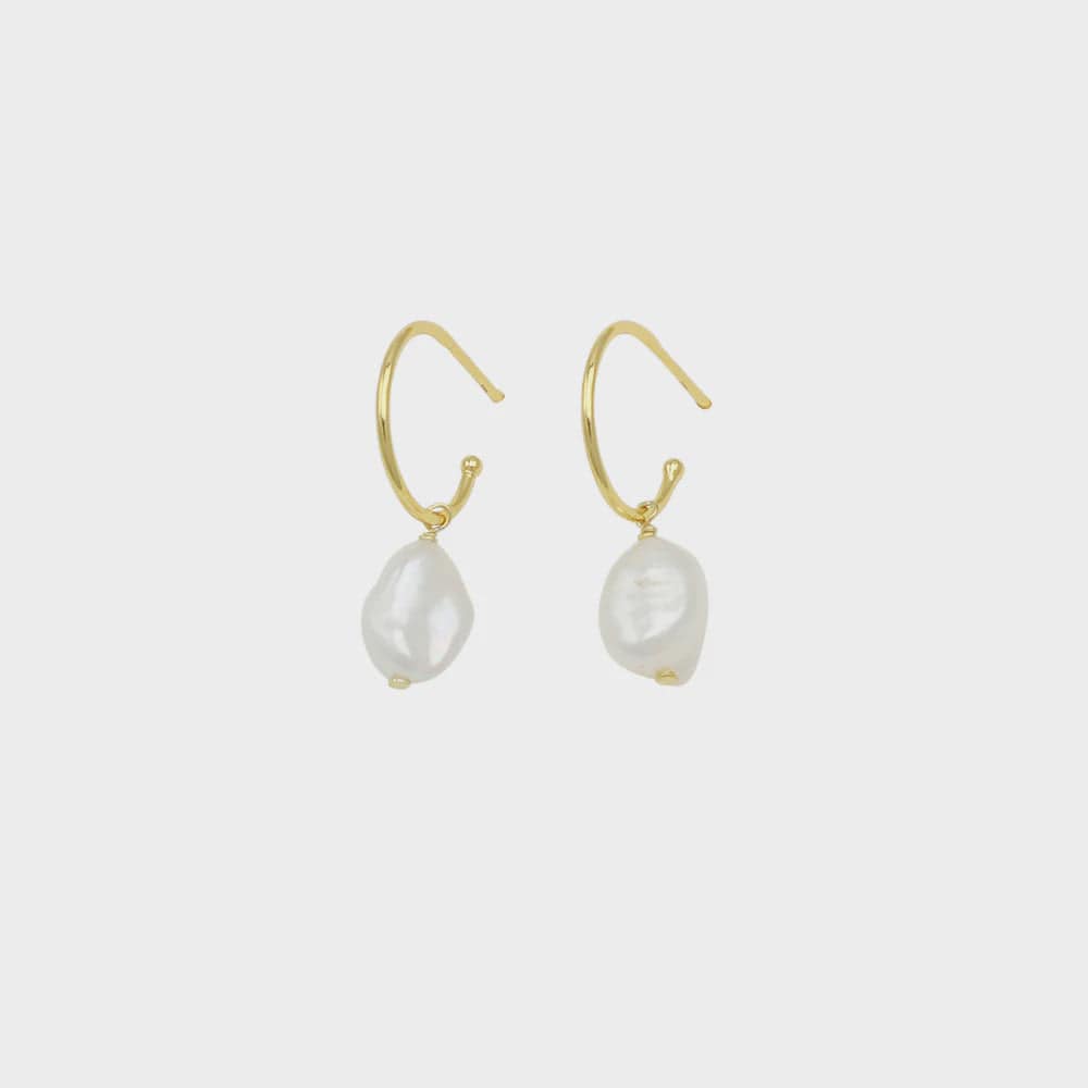 Jolie & Deen Jewellery Jolie & Deen | Pearl Sleeper - Sterling Silver with Gold Plating