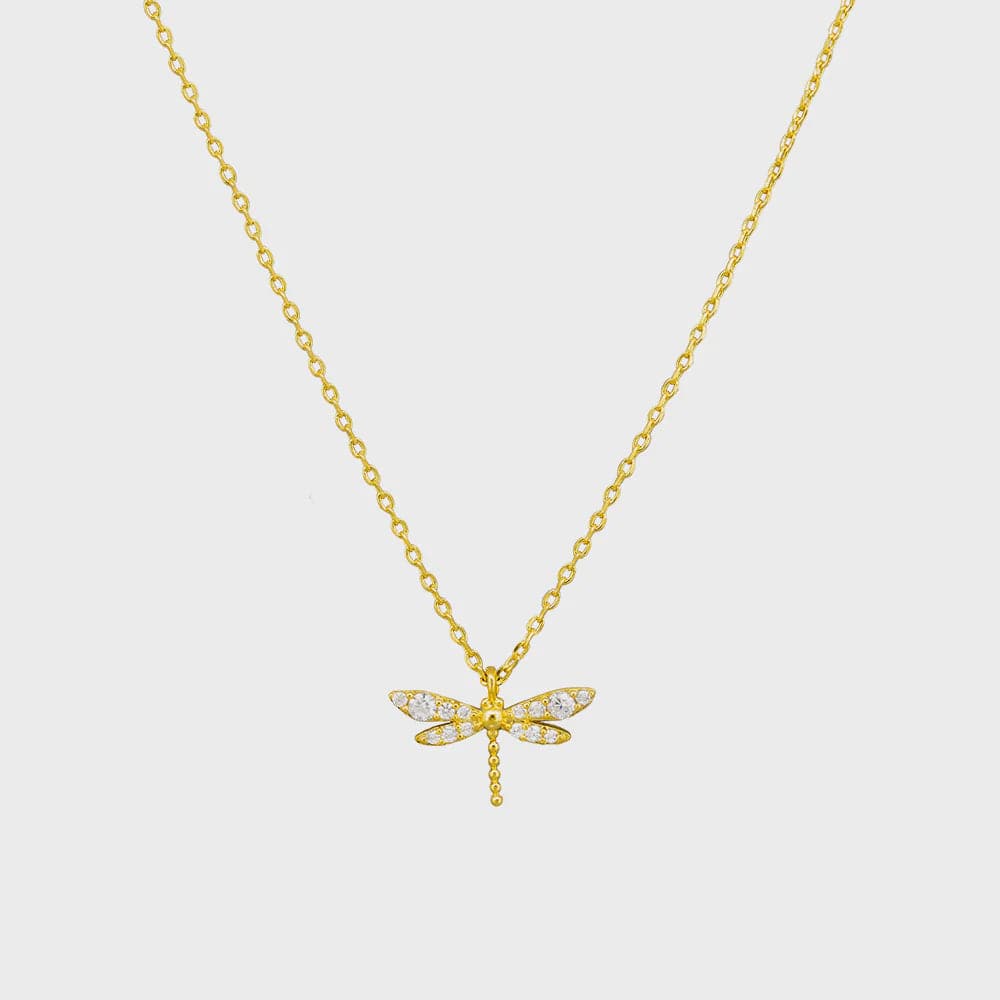 Jolie & Deen Necklaces Dragonfly Necklace - Gold