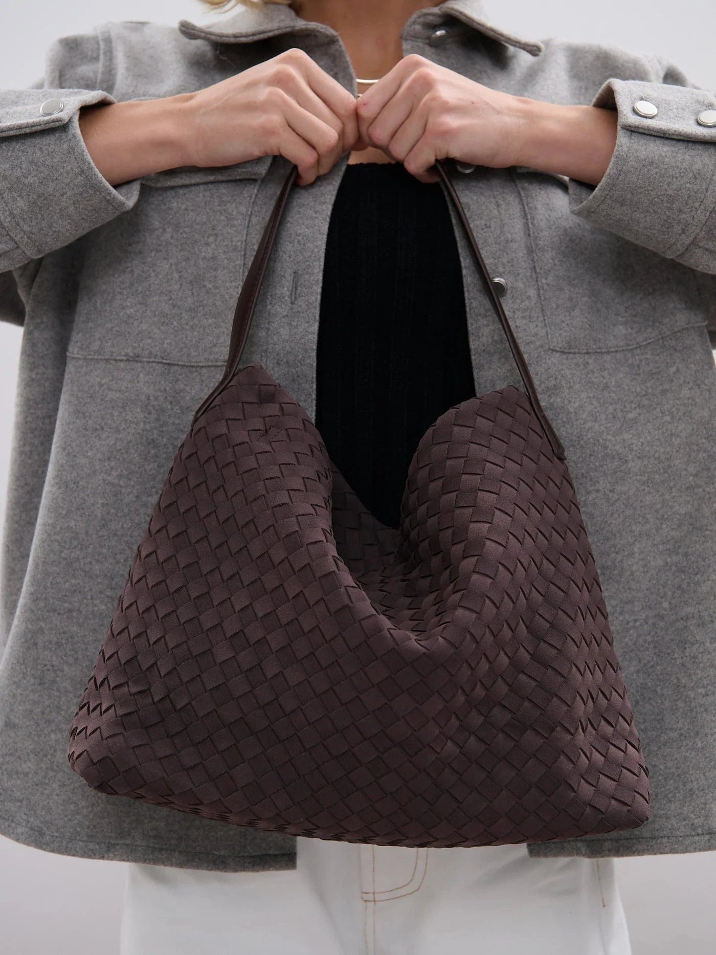 Kenny Handbags - Large Calla | Woven Handbag - Brown