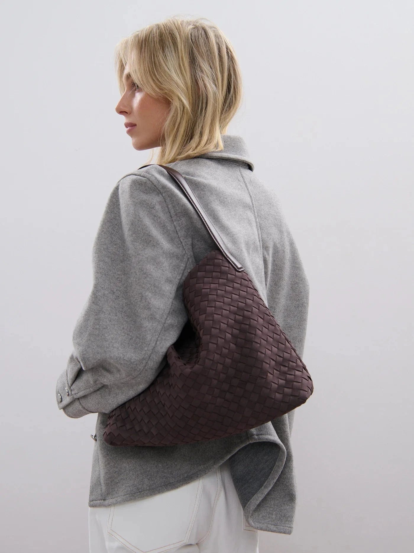 Kenny Handbags - Large Calla | Woven Handbag - Brown