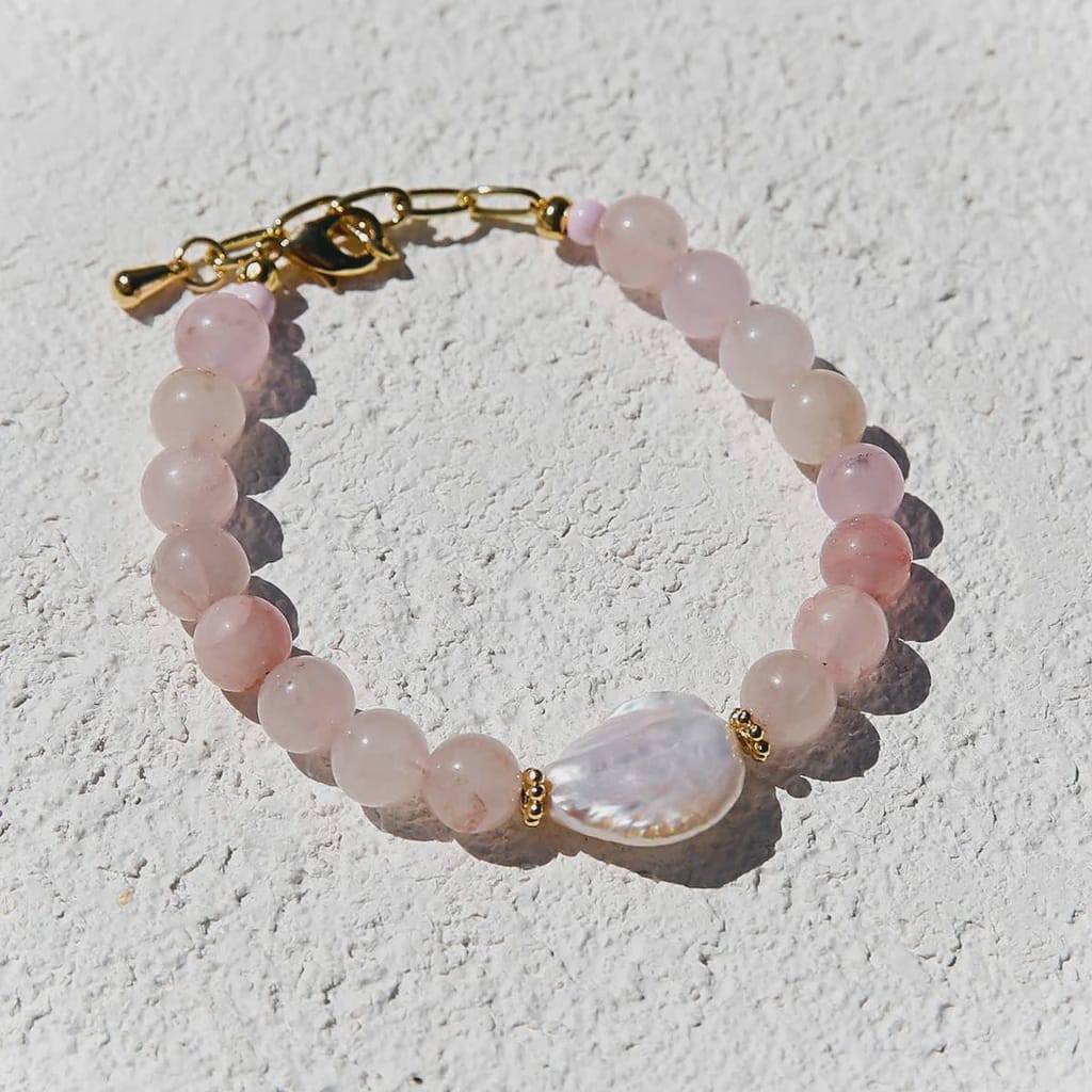 Kingston Jewellery Bracelets Rose Quartz Pearl Bracelet