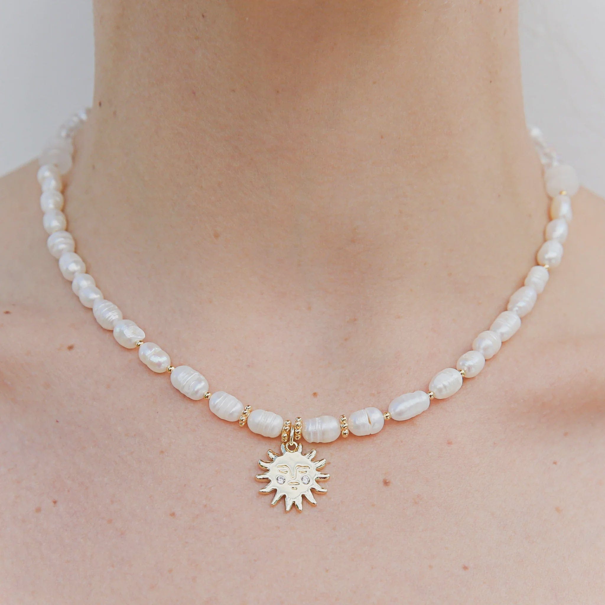 Kingston Jewellery Necklaces Sun Necklace - Pearl