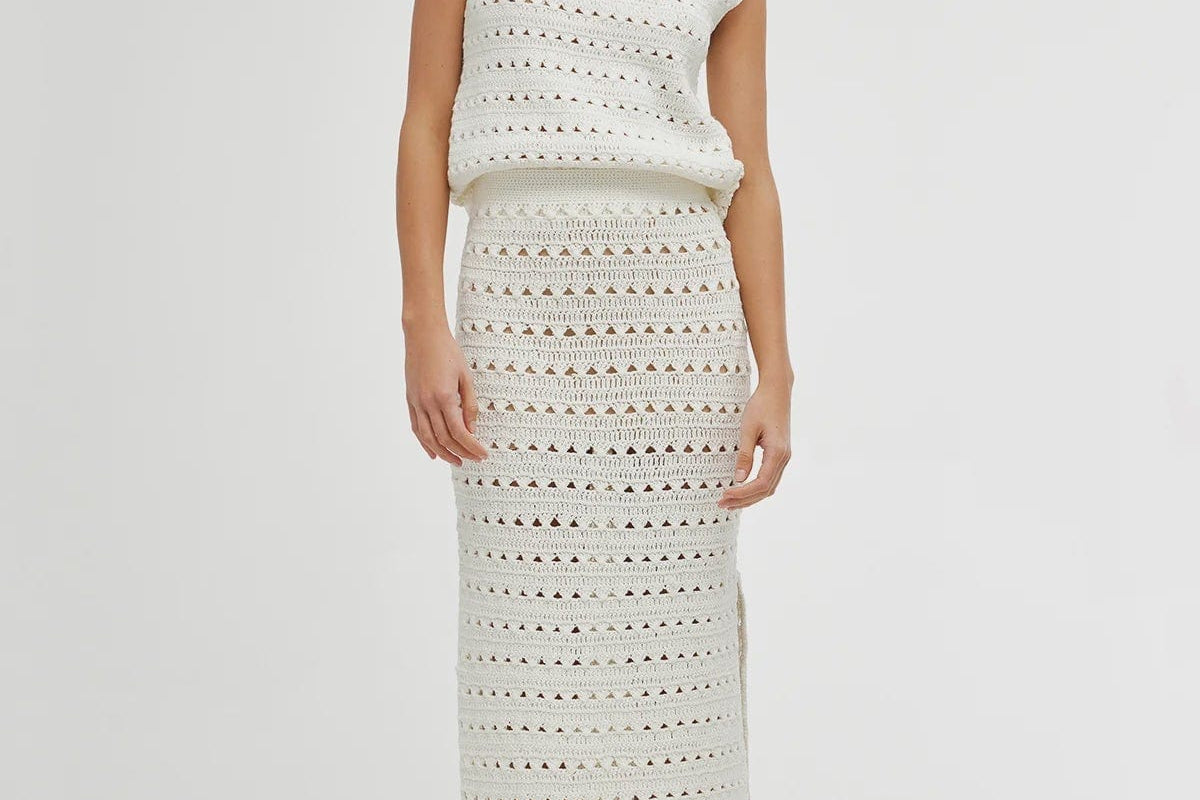 Kinney Skirts Kinney | Laura Crochet Skirt - Ivory