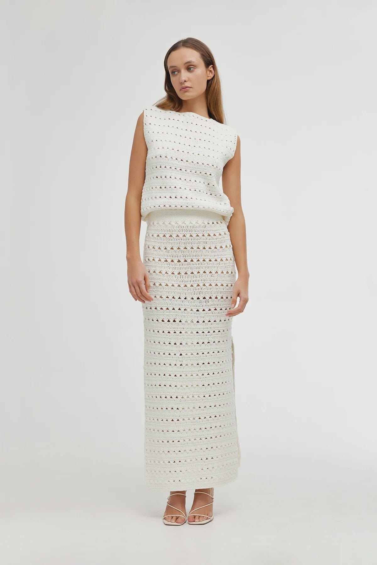 Kinney Skirts Kinney | Laura Crochet Skirt - Ivory