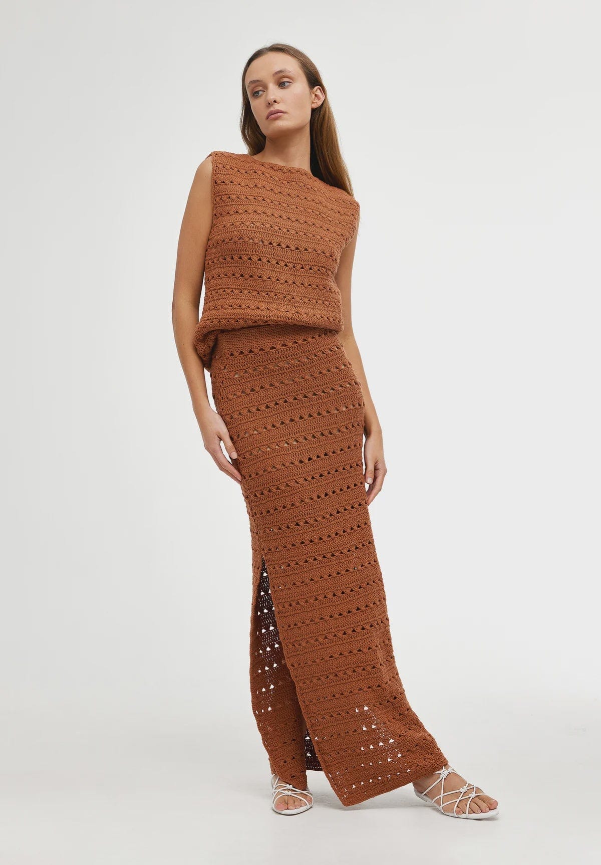 Kinney Skirts Kinney | Laura Crochet Skirt - Rust