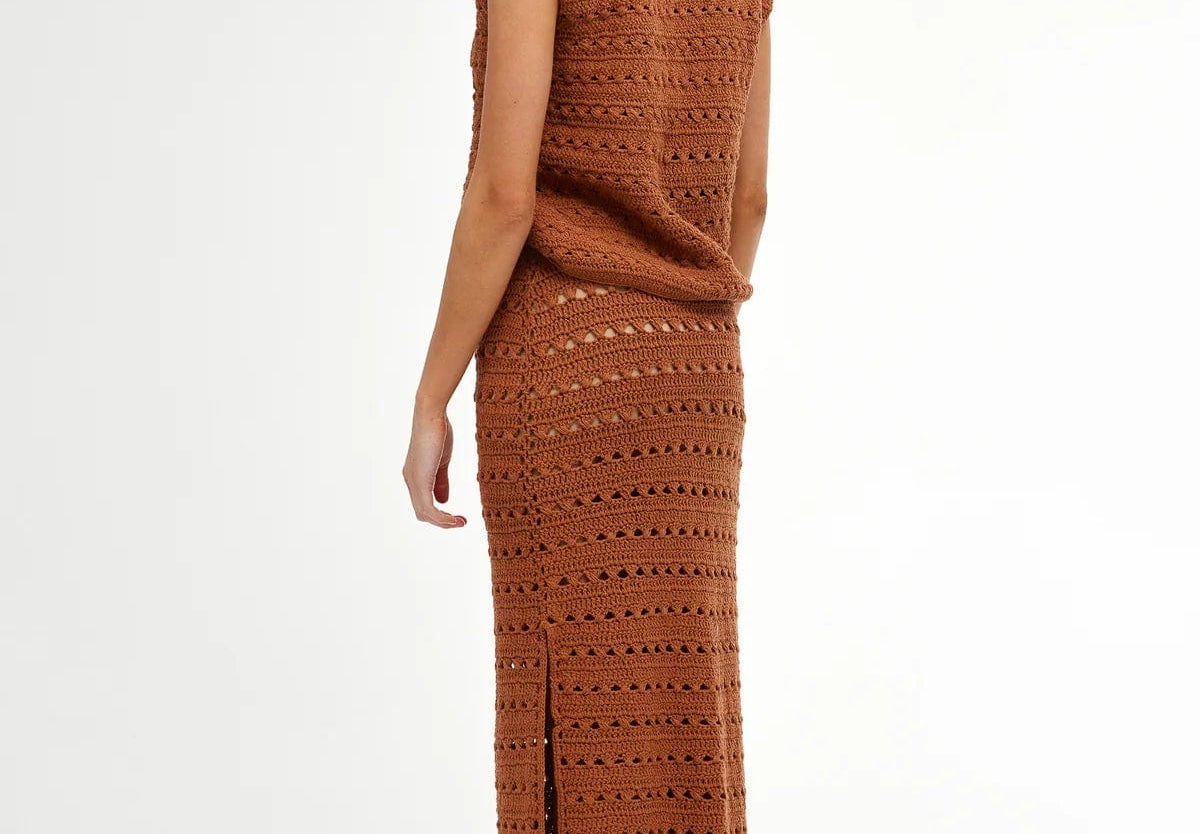 Kinney Skirts Kinney | Laura Crochet Skirt - Rust