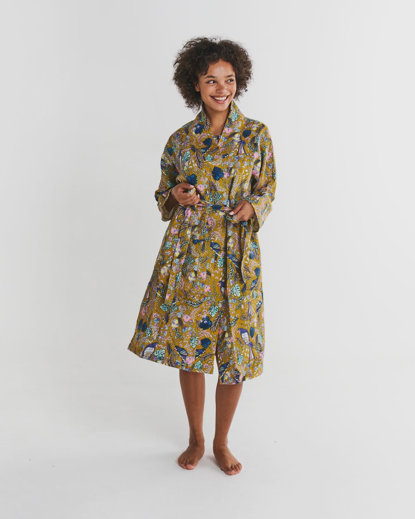 Kip & Co | Birds Of Paradise Linen Robe