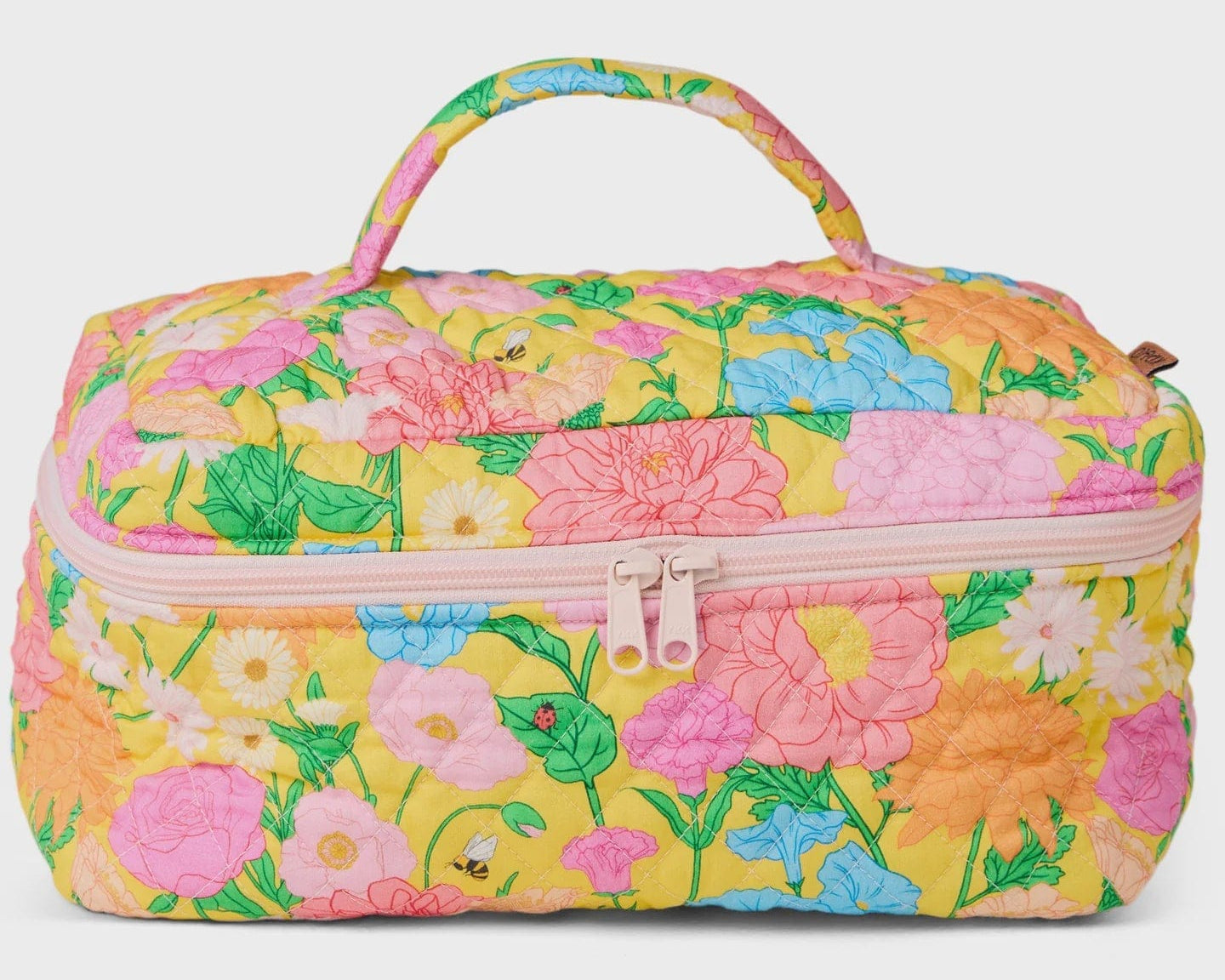 Kip & Co Bags Follow The Sun Yellow Quilted Cotton Toiletry Case