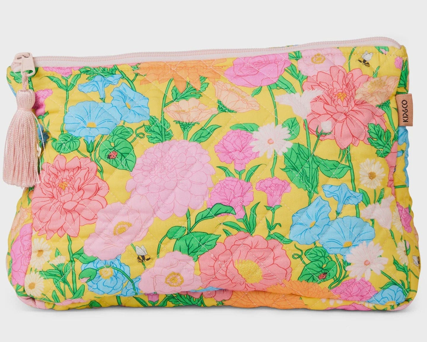 Kip & Co Bags Follow The Sun Yellow Quilted Cotton Toiletry Purse