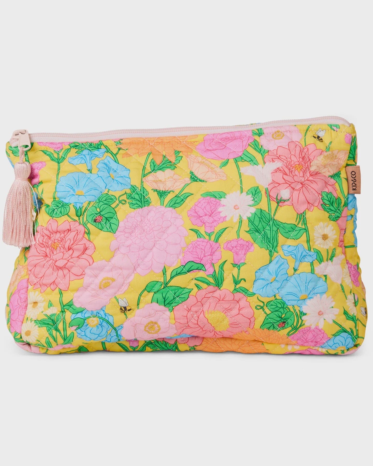 Kip & Co Bags Follow The Sun Yellow Quilted Cotton Toiletry Purse