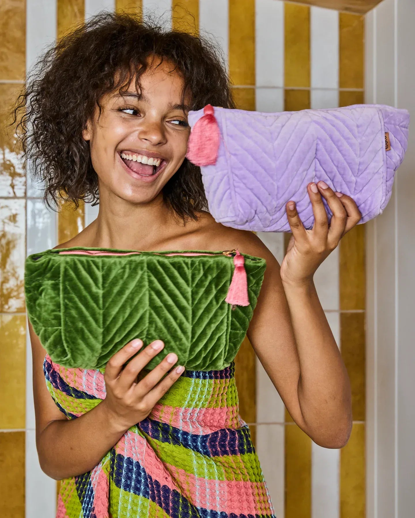 Kip & Co Bags Lilac Velvet Toiletry Bag