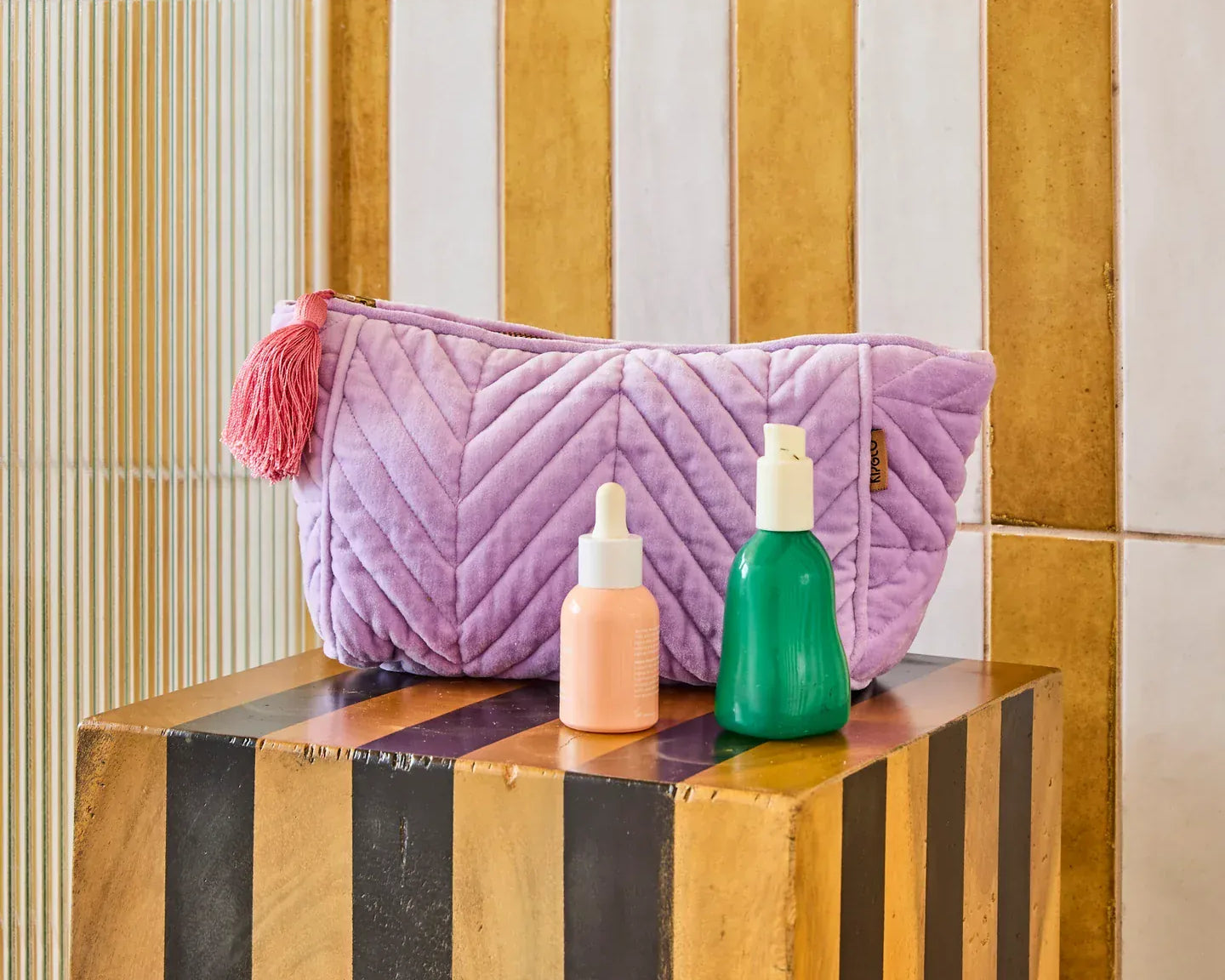 Kip & Co Bags Lilac Velvet Toiletry Bag
