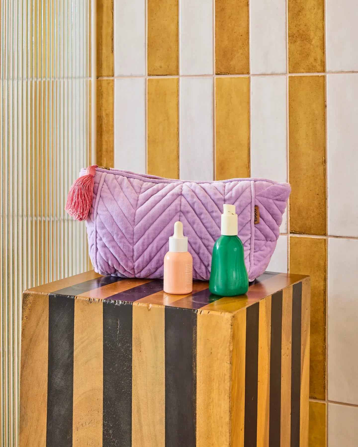 Kip & Co Bags Lilac Velvet Toiletry Bag