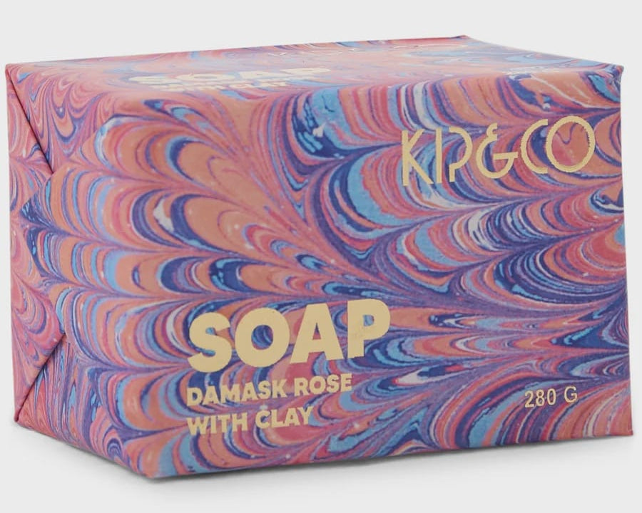 Kip & Co Face/Body Soap Bar - Damask Rose and Pink Clay