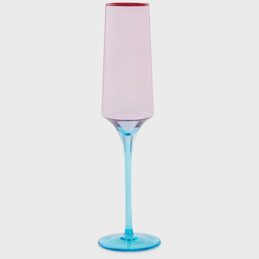 Kip & Co Glassware Champagne 2P Set - Rose With A Twist