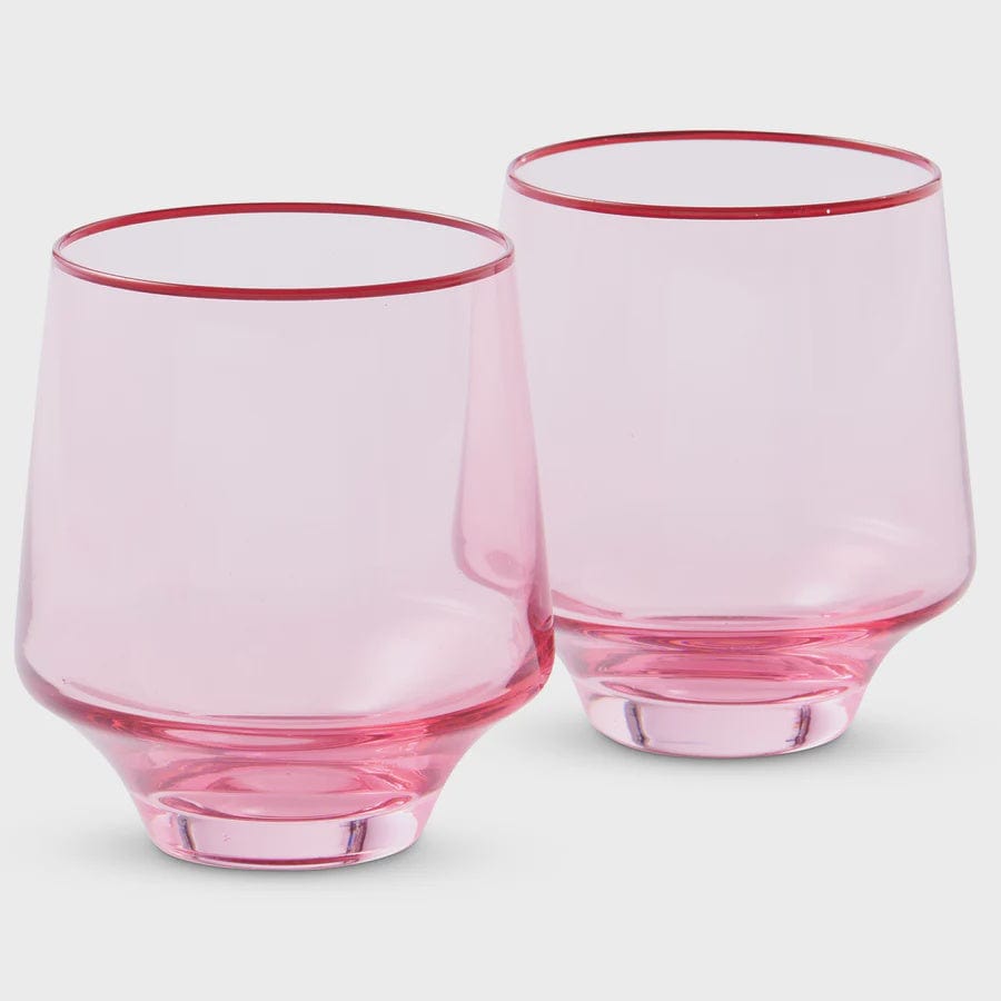 Kip & Co Glassware Kip & Co | Tumbler Glass 2P Set - Rose With a Twist