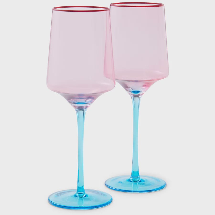 Kip & Co Glassware Kip & Co | Vino Glass 2P Set- Rose With A Twist