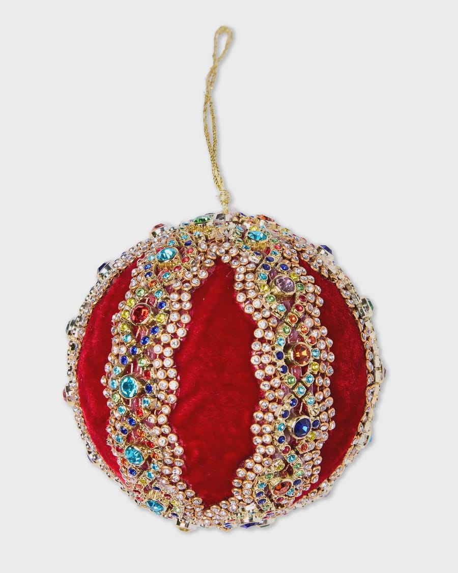 Kip & Co Home Embellished Bauble - Adorned in Red