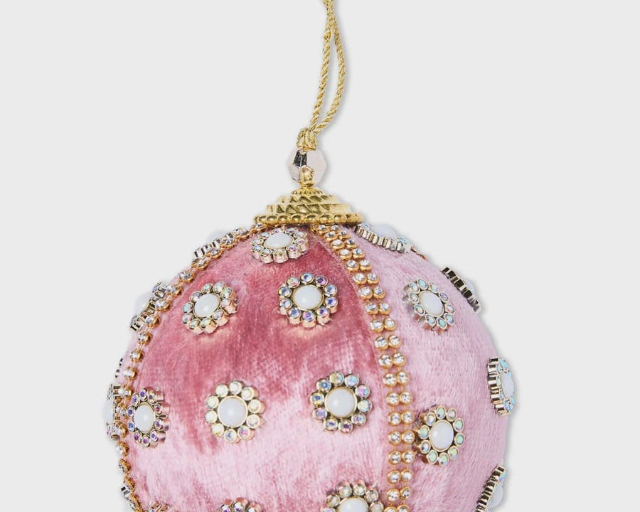 Kip & Co Home Embellished Bauble - Flower Crystal Pink