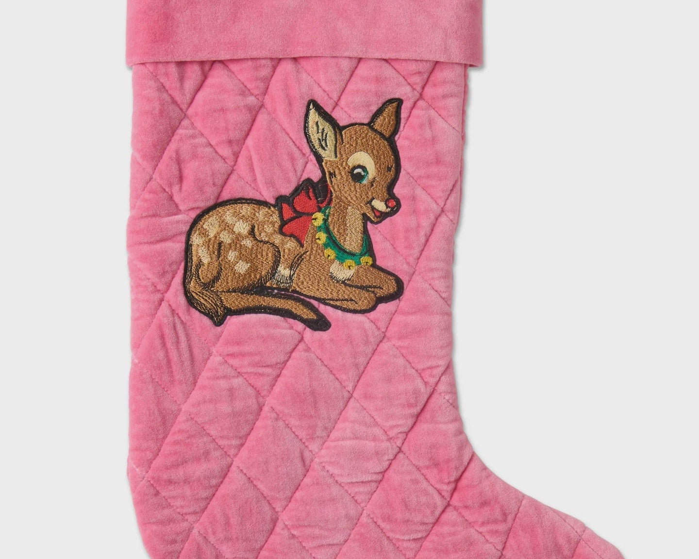 Kip & Co Home Rudolph Embroidered Velvet Stocking