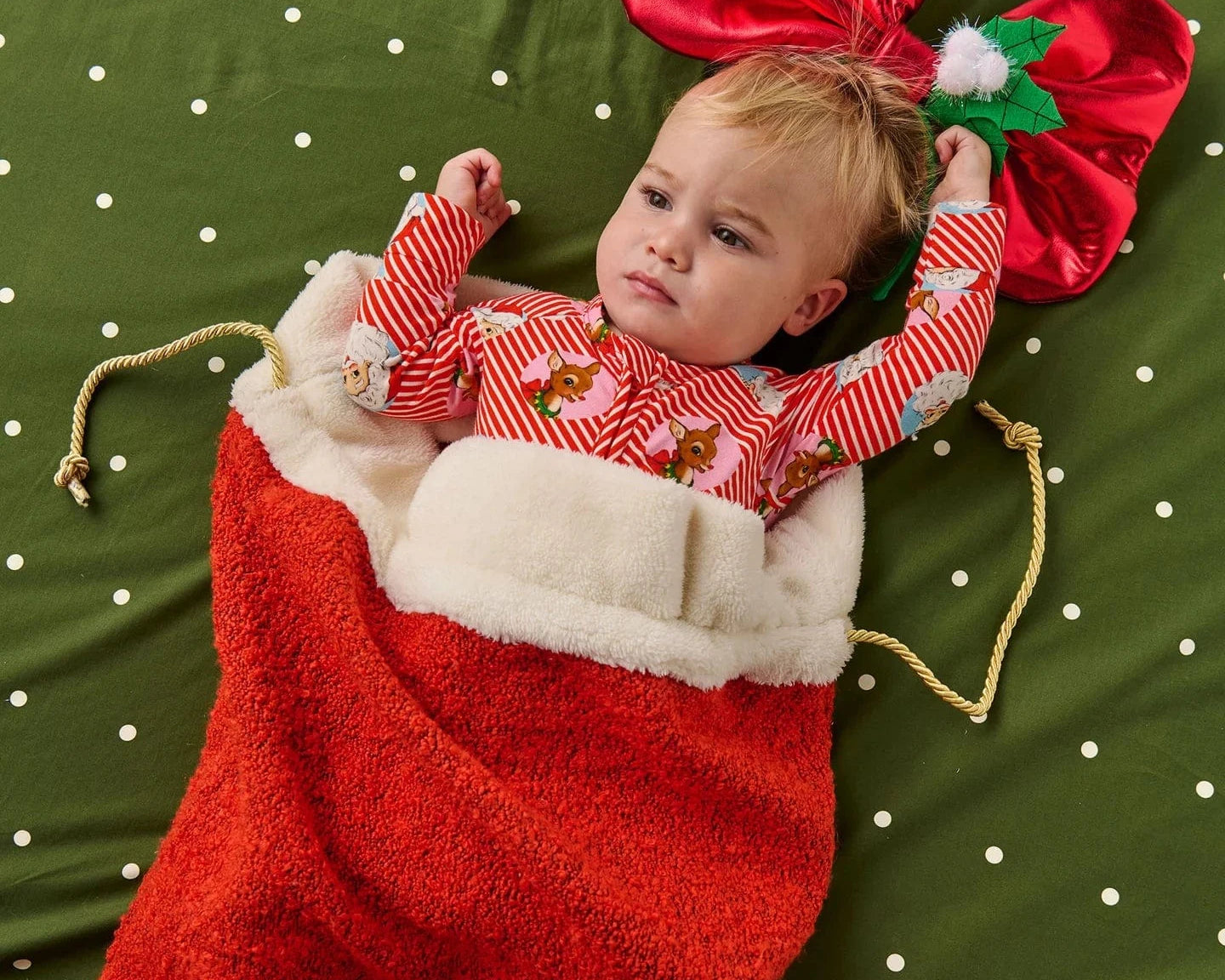 Kip & Co Home Velvet Santa Sack - Red Boucle