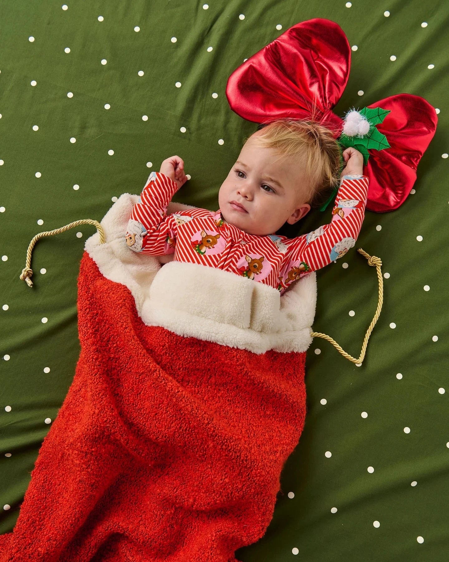 Kip & Co Home Velvet Santa Sack - Red Boucle