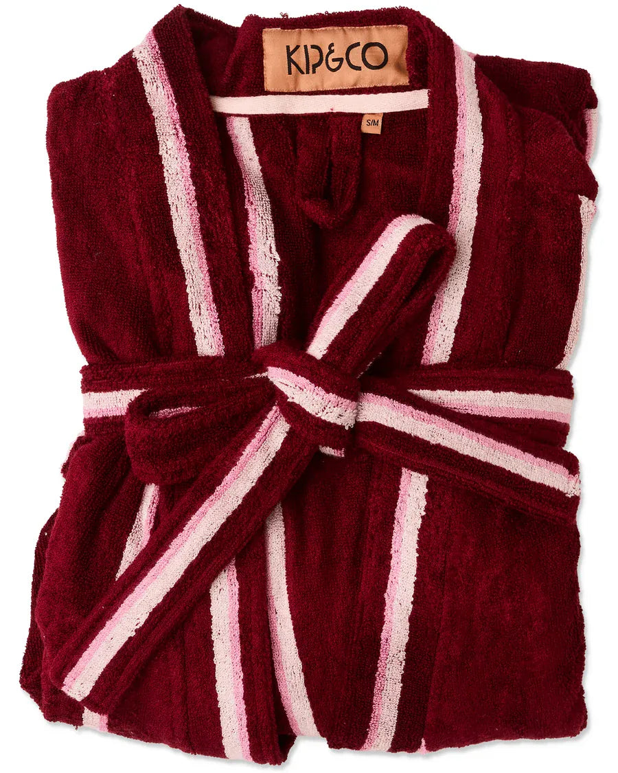 Kip & Co Robes Bamboo Terry Bath Robe - Ruby Rose