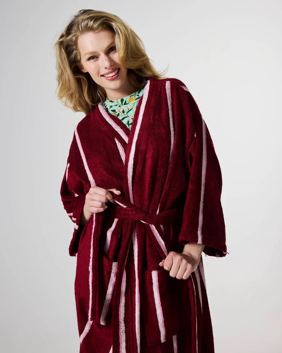 Kip & Co Robes Bamboo Terry Bath Robe - Ruby Rose